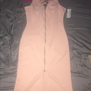 Almost famous soft pink front zipper dress